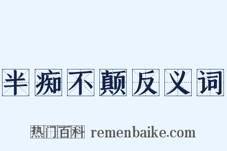 半痴不颠反义词是什么意思的图片
